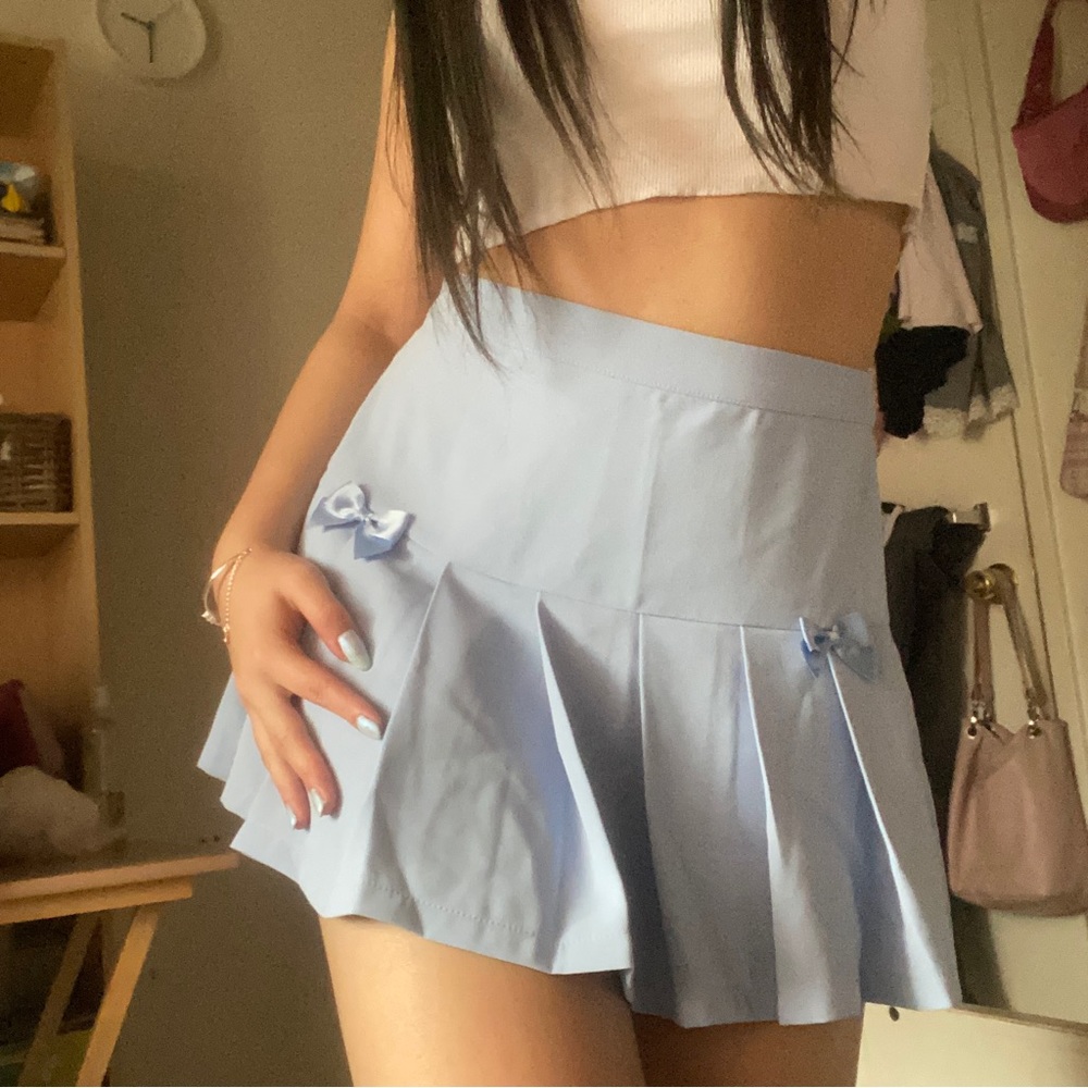 dollskill sugarthrillz baby blue bow skirt 🎀
